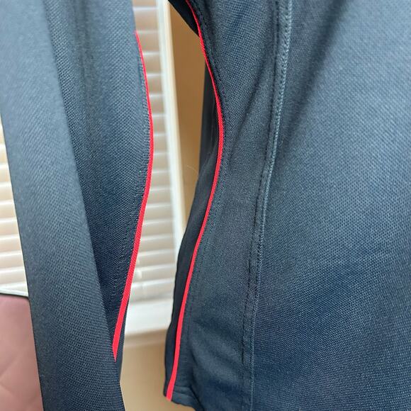 Le coq sportif Women's V-Neck Shirt Size XL Navy Red Smart Stripe - Picture 8 of 9